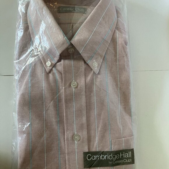 Vintage New Cambridge Classics Dress Shirts Size 16 Pink, Blue & White NEW. - Picture 1 of 6